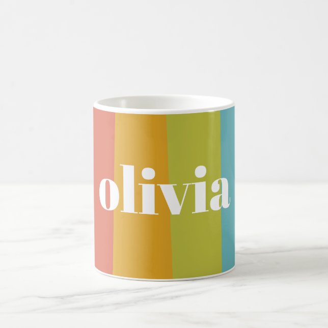 Sorbet Rainbow Colors Individuelle Name Summer Kaffeetasse (Mittel)