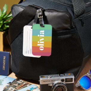 Sorbet Regenbogenfarben Individueller Name Sommer Gepäckanhänger