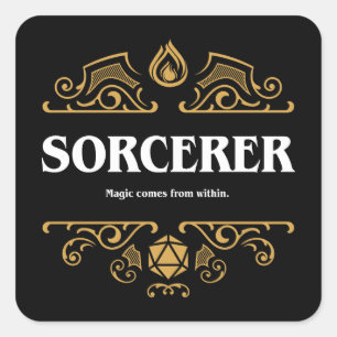Sorcerer Class Tabletop RPG Gaming Quadratischer Aufkleber