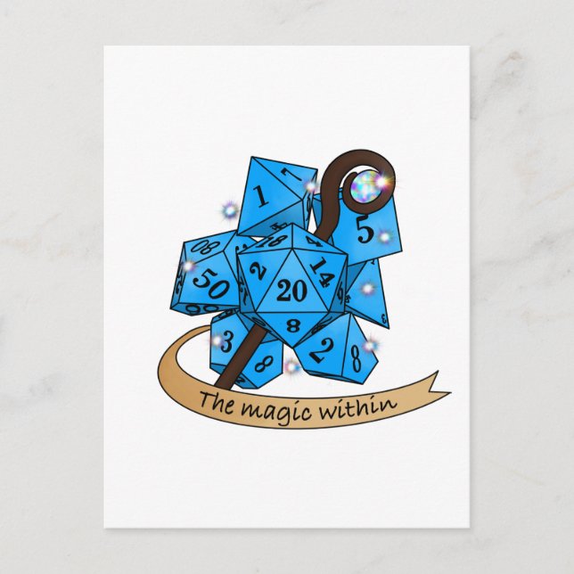 Sorcerer Dice Design Postkarte (Vorderseite)