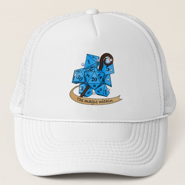 Sorcerer Dice Design Truckerkappe (Vorderseite)