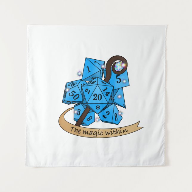 Sorcerer Dice Design Wandteppich (Vorderseite)