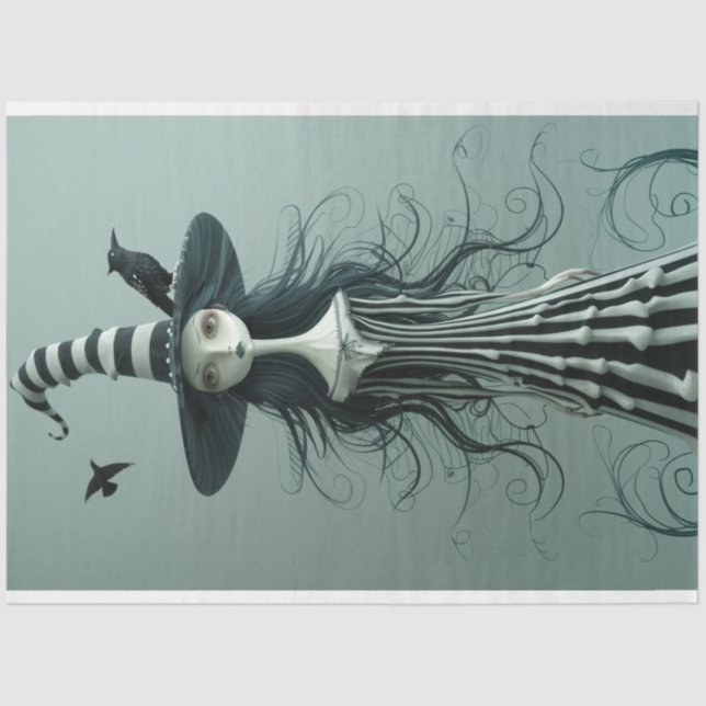 Sorceress Skull Lady Decoupage Seidenpapier (Vorderseite)