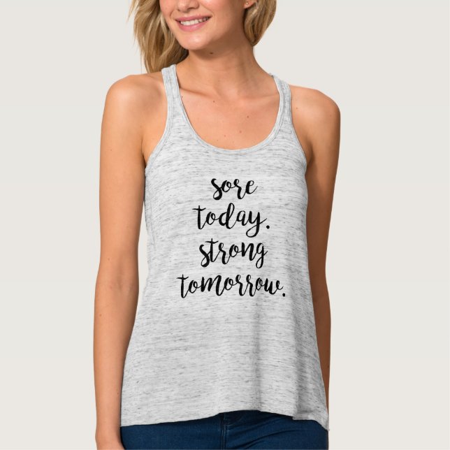 Sore Today Strong Tomorrow Workout Motivation Tank Top (Vorderseite)