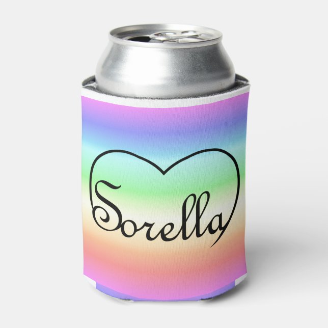 Sorella Italian Sister heart rainbow Dosenkühler (Kanne Vorderseite)