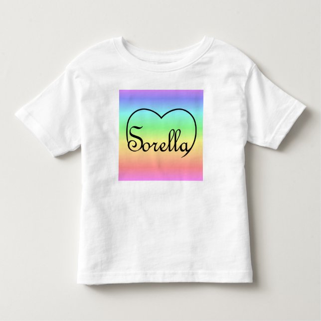 Sorella Italian Sister heart rainbow Kleinkind T-shirt (Vorderseite)