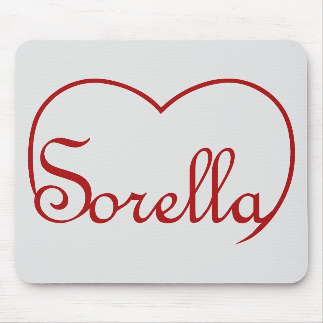 Sorella Italian Sister heart Red Mousepad (Vorne)