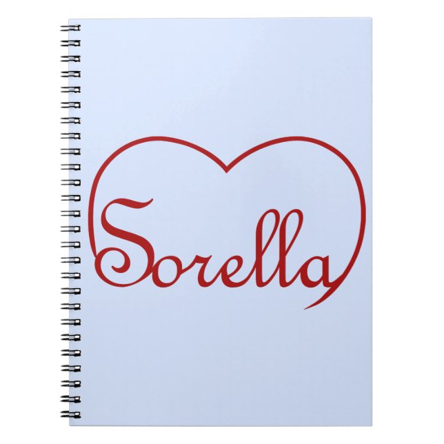 Sorella Italian Sister heart Red Notizblock (Vorderseite)