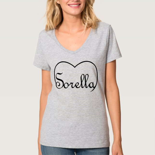 Sorella Italian Sister heart T-Shirt (Vorderseite)
