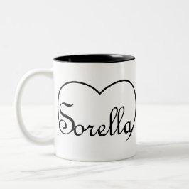 Sorella Italian Sister heart Zweifarbige Tasse