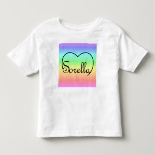 Sorella Italienische Schwester Herz Regenbogen Kleinkind T-shirt
