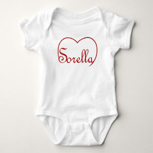 Sorella Italienische Schwester Herz Rot Baby Strampler