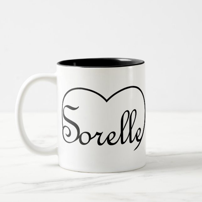 Sorelle Italian Sisters heart Zweifarbige Tasse (Links)