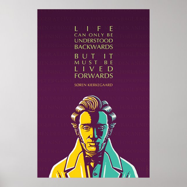 Søren Kierkegaard Inspiration Zitat zum Leben Poster (Vorne)