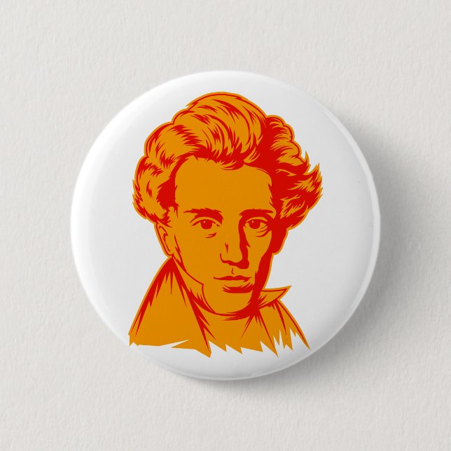 Soren Kierkegaard Philosophie existenzialistisches Button (Vorderseite)