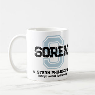 Soren Name bedeutet monogramm schwarz-blaue Tasse