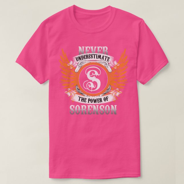 Sorenson Name Shirt nie unterschätzen den Power (Design vorne)