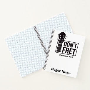 Sorge dich nicht (Philipper 4:6-7) Gitarre persona Notizbuch