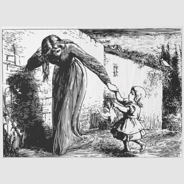 Sorge - Frau und Kind Seidenpapier (Vorderseite)