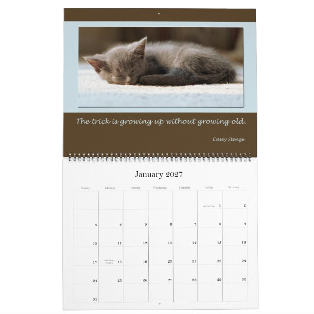 Sorge vergeudet Klugheit Kalender (Jan 2027)