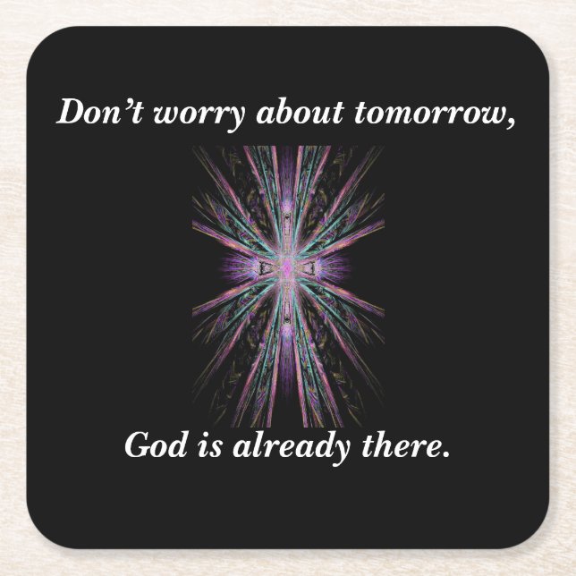 Sorgen Sie sich nicht Kreuz der Rechteckiger Pappuntersetzer (Vorderseite)