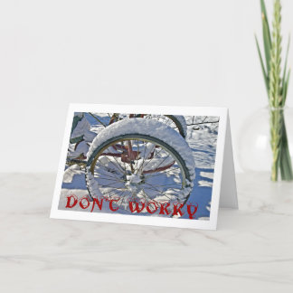 Sorgen Sie sich nicht Weihnachtskarte mit Fahrrad Feiertagskarte