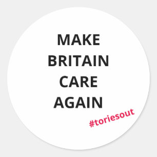 Sorgen Sie wieder für Großbritannien (#toriesout) Runder Aufkleber
