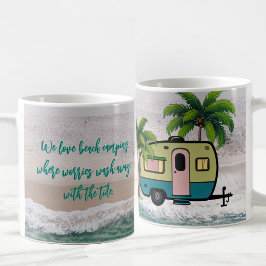 Sorgen Waschen Weg Strand Camping Kaffeetasse