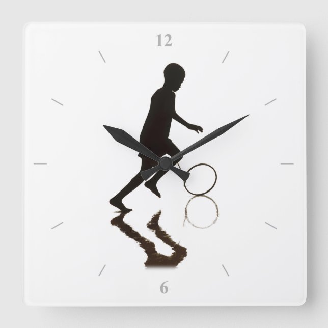 sorgenfrei quadratische wanduhr (Vorderseite)