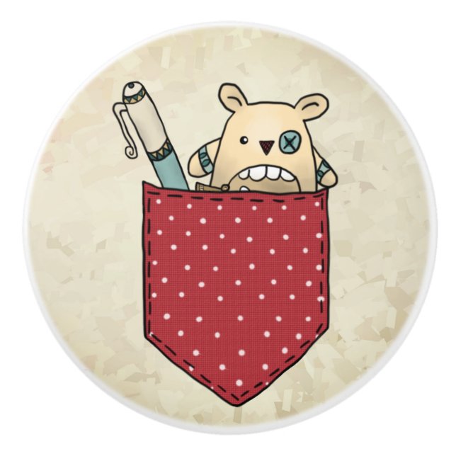 Sorgenfressertasche Keramikknauf (Vorderseite)