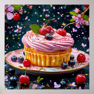 Sorgfältig hergestellter Cupcake Poster
