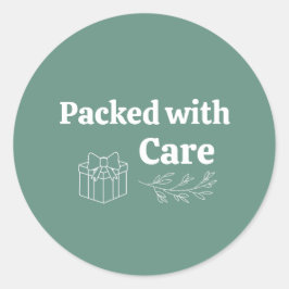 Sorgfältig verpackt Soft Sage Grün Minimalist Pack Runder Aufkleber