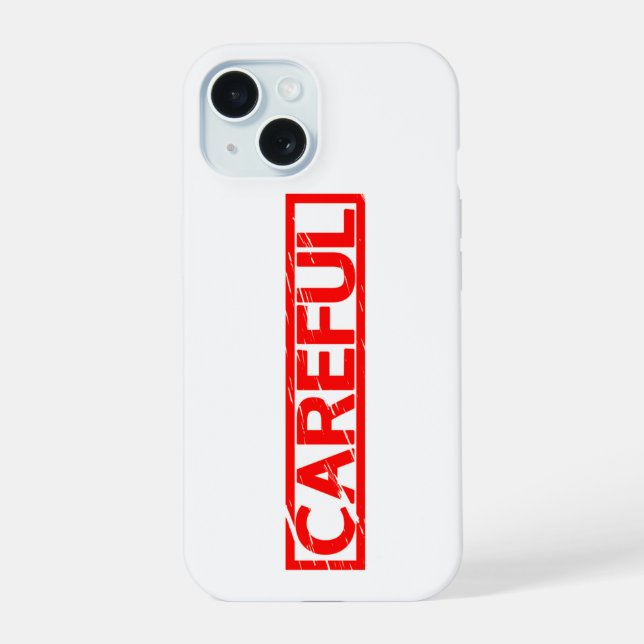 Sorgfältiger Stempel iPhone 15 Hülle (Rückseite)