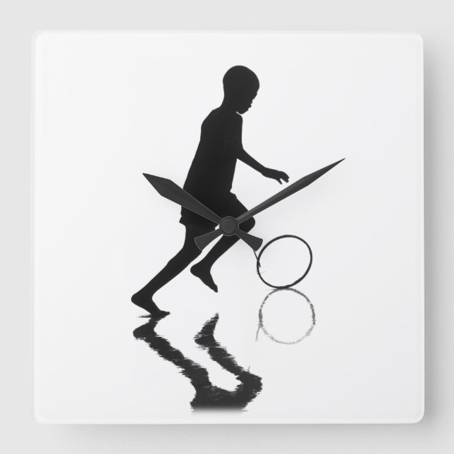 Sorglos Quadratische Wanduhr (Vorderseite)