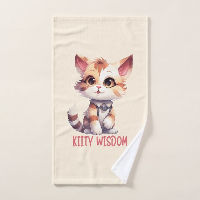 Sorglose Katze Attitude - Spielerisches Felsdesign Badhandtuch Set (Handtuch)