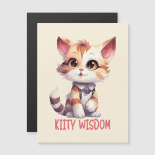 Sorglose Katze Attitude - Spielerisches Felsdesign Magnetkarte