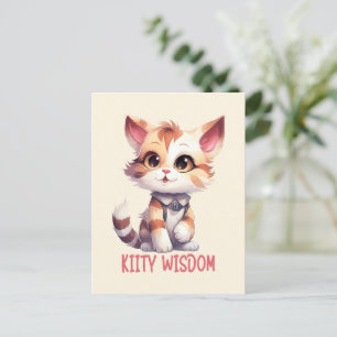 Sorglose Katze Attitude - Spielerisches Felsdesign Postkarte