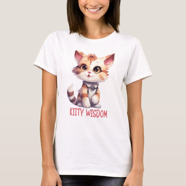 Sorglose Katze Attitude - Spielerisches Felsdesign T-Shirt (Vorderseite)