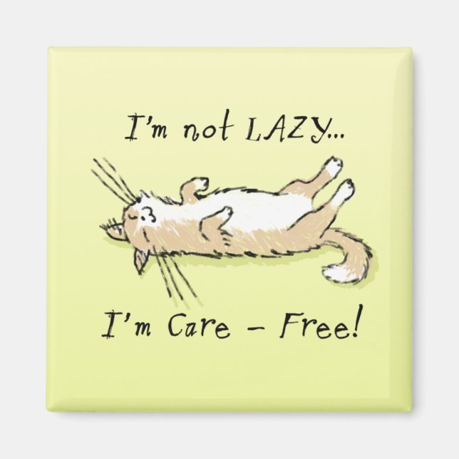 Sorglose Katze Magnet (Vorne)