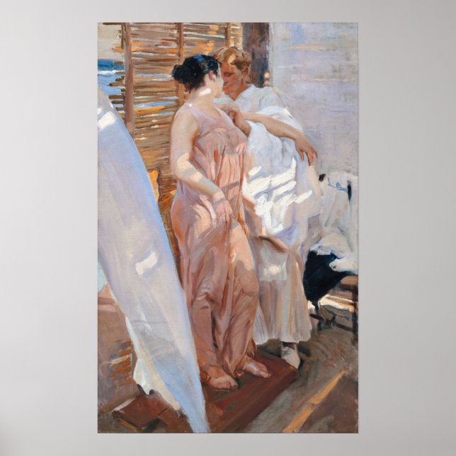 Sorolla - Die rosa Robe nach dem Bad Poster (Vorne)
