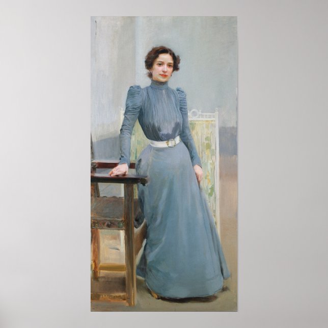 Sorolla - Kleidung in einem grauen Kleid Poster (Vorne)