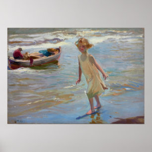 Sorolla - Nina am Strand, Valencia Poster