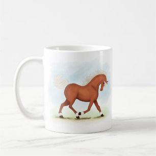 Sorrel Pferd mit Blaze & Socken Reittier Kaffeetasse