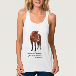Sorrel Pferd und "Pferde sind mein Clan" Zitat Tank Top