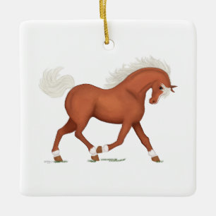 Sorrel Pferde Pony Personalisiert Equine Weihnacht Keramikornament