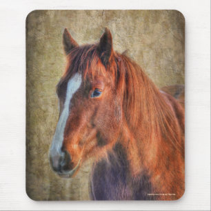 Sorrel Pferde Portrait auf dem rustikalen Grunge-E Mousepad