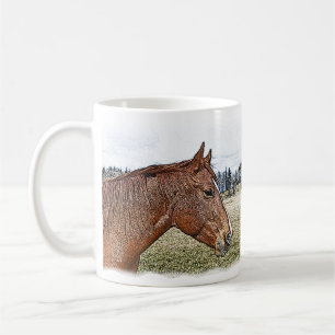 Sorrel Pferde Portrait Equine Art Illustration Tasse