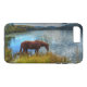 Sorrel Stallion trinkt am Landschaftlichen Lake Fo Case-Mate iPhone Hülle (Rückseite (Horizontal))