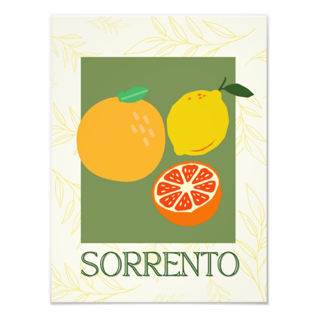 Sorrento Italien Citrus Kitchen Print | Retro Fotodruck (Vorne)