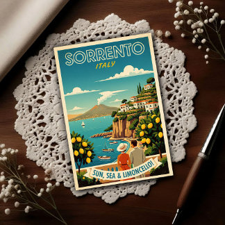 Sorrento, Italien: Ein Vintage-Style der 1960er Ja Postkarte